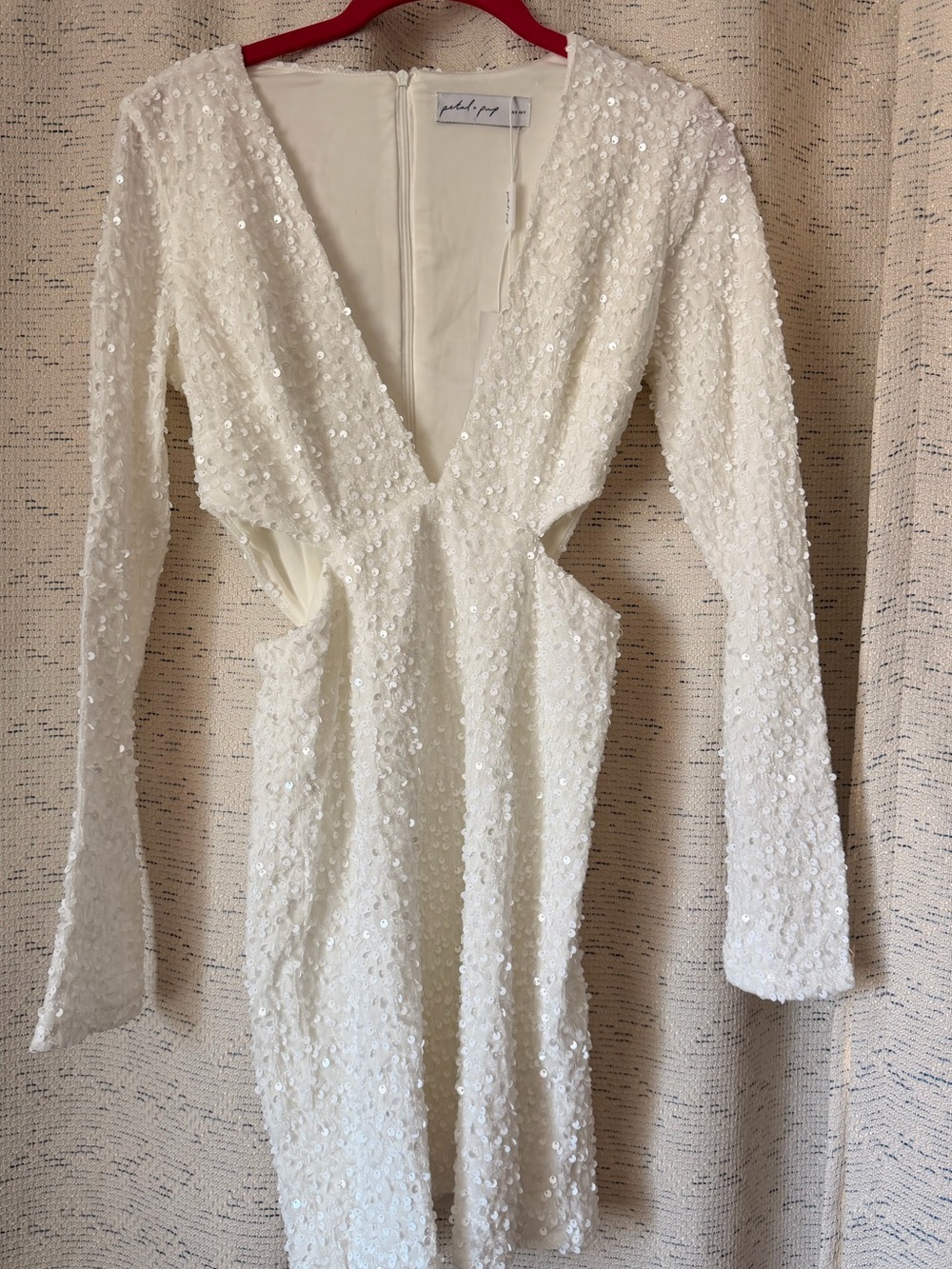 Petal & Pup White Sequin Fabric Dress Size S